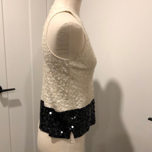J Crew black and cream sequin top - Picture 4 of 8